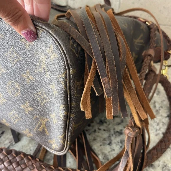 Louis Vuitton Brown Fringe Tote Bag - Picture 5 of 7